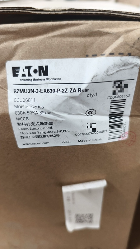 Molded Case Circuit Breaker EATON BZMU3N-3-EX630-P-2Z-ZA 3 Pole 1 Molded Case Circuit Breaker EATON BZMU3N-3-EX630-P-2Z-ZA 3 Pole