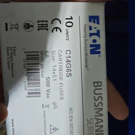 Class CC Fuse EATON C14G6S6A for Protection