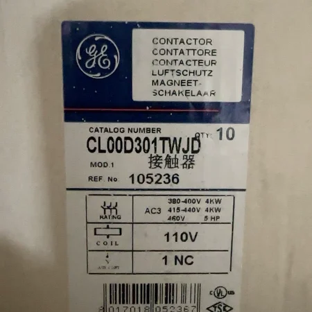 GE AC Contactor CL00D301TWJD - Industrial Grade Solution
