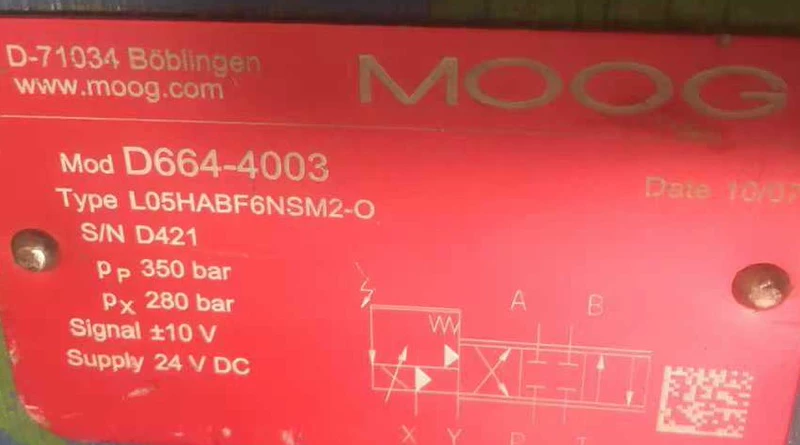 Industrial Hydraulic Control MOOG D664-4003 L05HABF6NSM2-O 1 Industrial Hydraulic Control MOOG D664-4003 L05HABF6NSM2-O