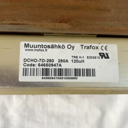 Industrial Reactor Muuntosahko Oy Trafox DCHO-7D-280 - Reliable Performance