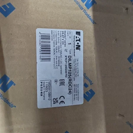 Motor Contactor EATON DILMP125 XTCF125G0TD4 - 125A