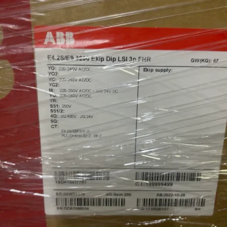 Power Distribution Breaker ABB E4.2S/E9 3200 Ekip Dip LSI 3p FHR Reliable Protection