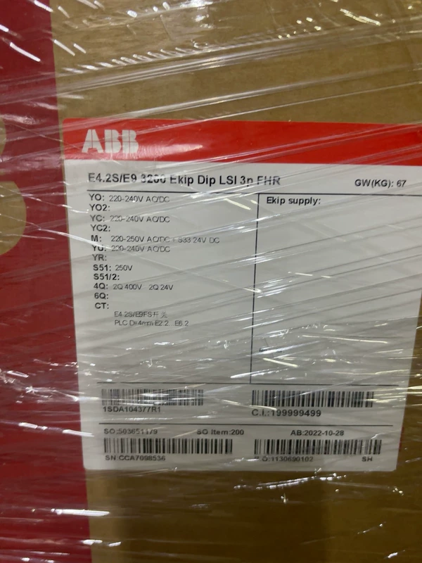 Power Distribution Breaker ABB E4.2S/E9 3200 Ekip Dip LSI 3p FHR Reliable Protection 1 Power Distribution Breaker ABB E4.2S/E9 3200 Ekip Dip LSI 3p FHR Reliable Protection