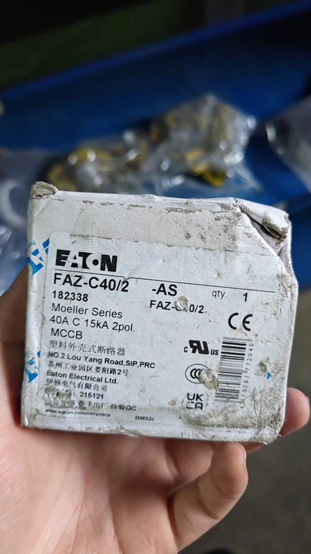 MCCB 40A EATON FAZ-C40/2-AS for Branch Protection 1 MCCB 40A EATON FAZ-C40/2-AS for Branch Protection