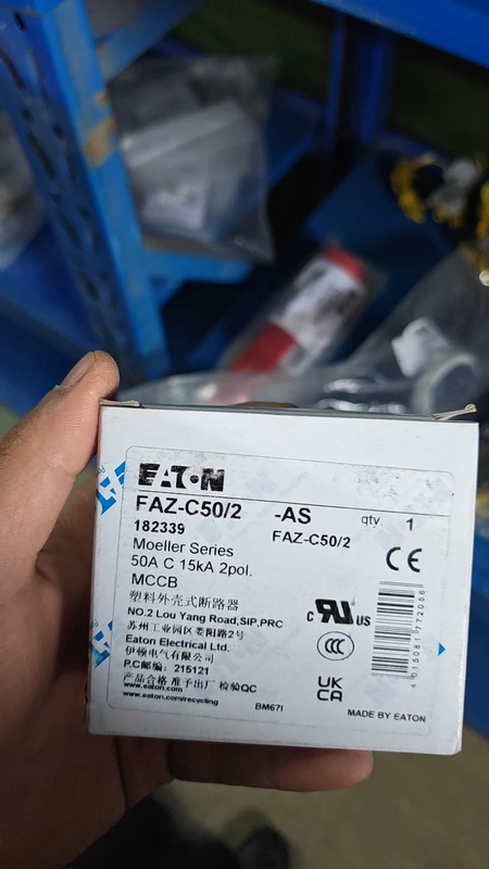Miniature Circuit Breaker EATON FAZ-C50/2-AS 50A 1 Miniature Circuit Breaker EATON FAZ-C50/2-AS 50A