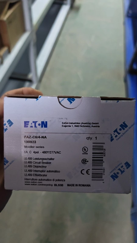 Miniature Circuit Breaker EATON FAZ-C6/4-NA - 6A C-Curve 1 Miniature Circuit Breaker EATON FAZ-C6/4-NA - 6A C-Curve