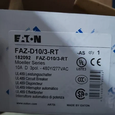 Miniature Circuit Breaker EATON FAZ-D10/3-RT 10A 3-Pole