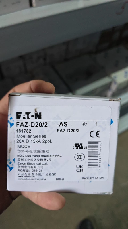 Miniature Circuit Breaker EATON FAZ-D20/2-AS 20A 1 Miniature Circuit Breaker EATON FAZ-D20/2-AS 20A