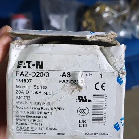 Miniature Circuit Breaker EATON FAZ-D20/3-AS 3-Pole 20A