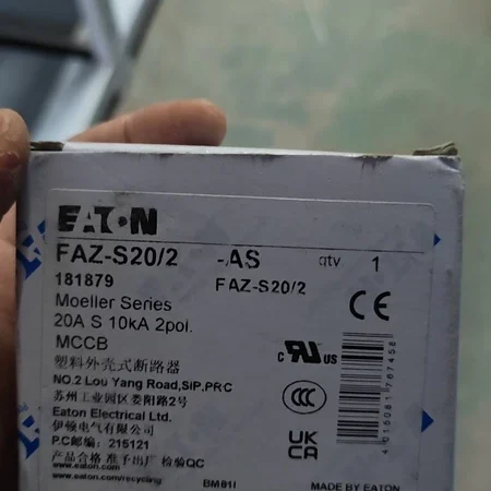 Selective MCB EATON FAZ-S20/2-AS for Industrial Use
