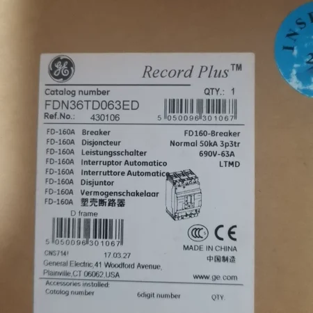 GE FDN36TD063ED Breaker - Dependable Electrical Safety