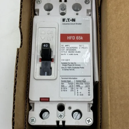 Industrial EATON HFD2040VL HFD65k Circuit Breaker Solution