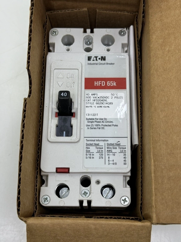Industrial EATON HFD2040VL HFD65k Circuit Breaker Solution 1 Industrial EATON HFD2040VL HFD65k Circuit Breaker Solution