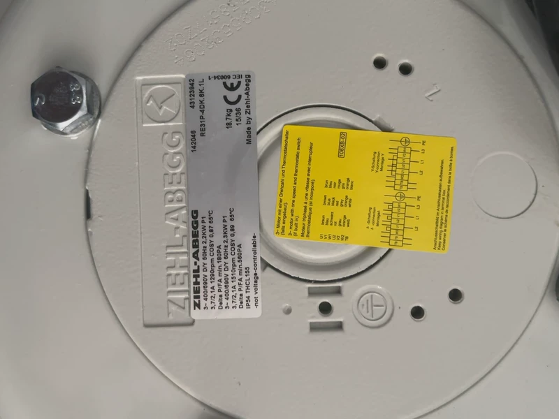High-Efficiency Centrifugal Fan Ziehl-Abegg RG31P-4DK.8K.1L 3 High-Efficiency Centrifugal Fan Ziehl-Abegg RG31P-4DK.8K.1L - Image 3