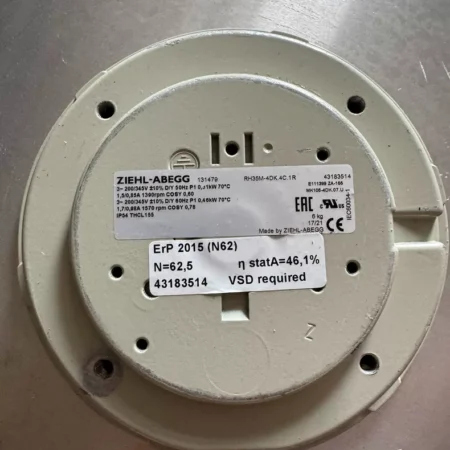 ZIEHL-ABEGG Industrial RH35M-4DK.4C.1R Motor Cooling Fan
