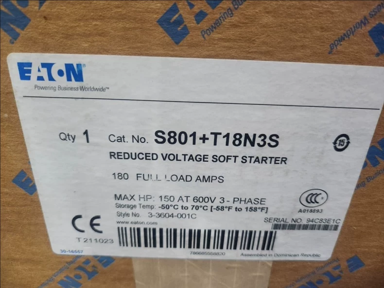 EATON S801+T18N4S Soft Starter Motor Controller 1 EATON S801+T18N4S Soft Starter Motor Controller