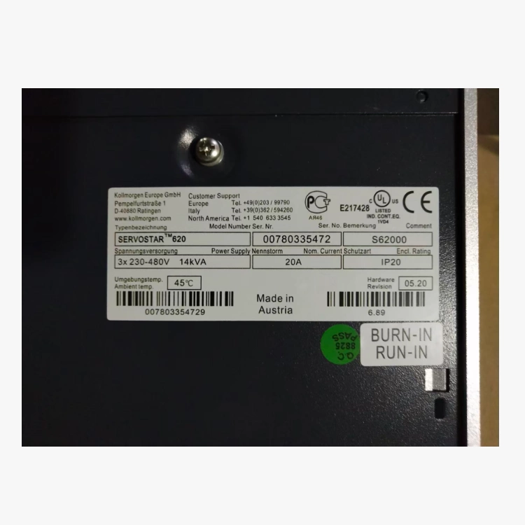 Servo Drive KOLLMORGEN SERVOSTAR S620 00780335472 for Precision Control