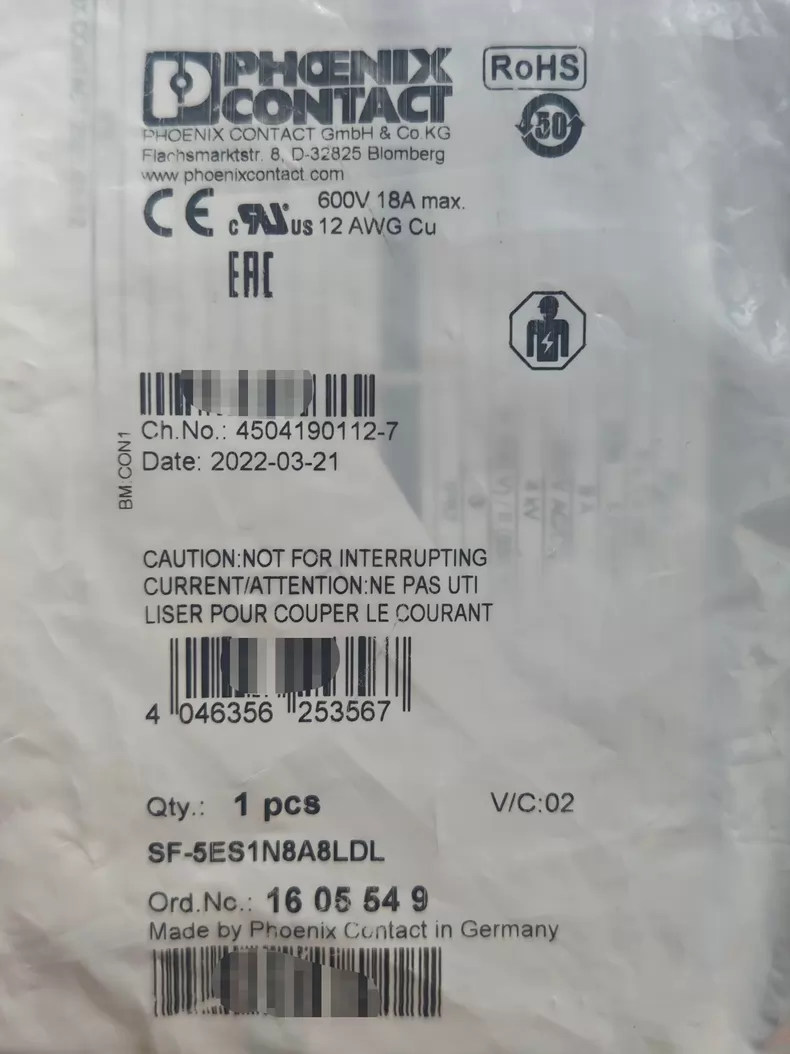 Servo Drive Encoder Connection phoenix contact SF-5ES1N8A8LDL 1605549 2 Servo Drive Encoder Connection phoenix contact SF-5ES1N8A8LDL 1605549 - Image 2