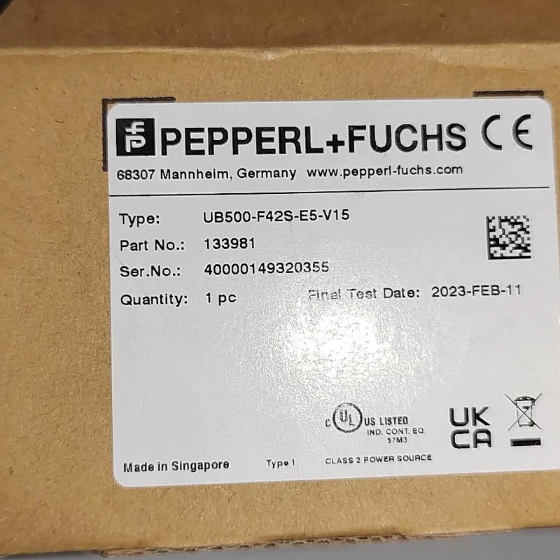 PEPPERL+FUCHS Ultrasonic Sensor UB500-F42S-E5-V15