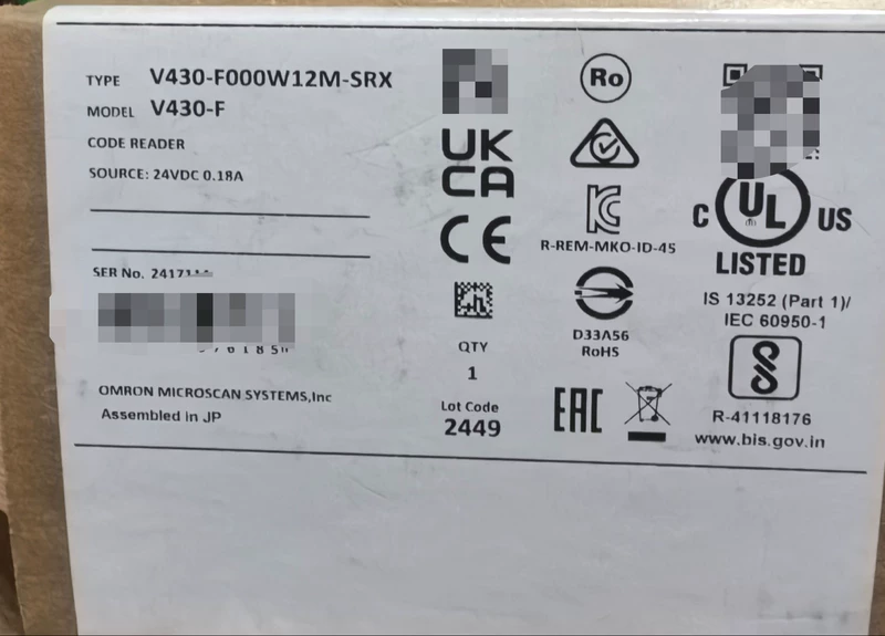 Factory Automation Barcode Scanner Omron V430-F000W12M-SRX 1 Factory Automation Barcode Scanner Omron V430-F000W12M-SRX
