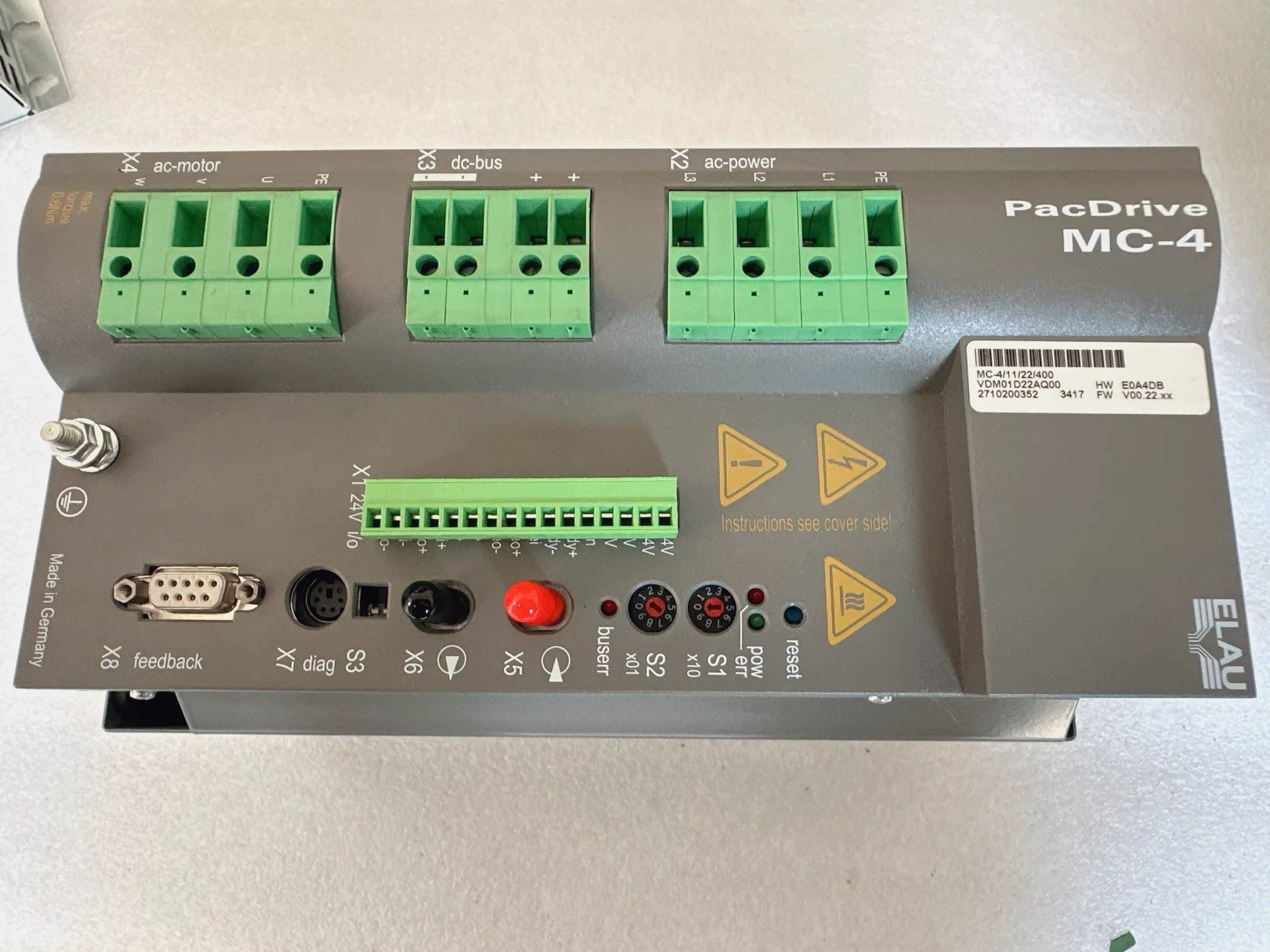 Elau VDM01D22AQ00 MC-4/11/22/401 Servo Drive 1 Elau VDM01D22AQ00 MC-4/11/22/401 Servo Drive