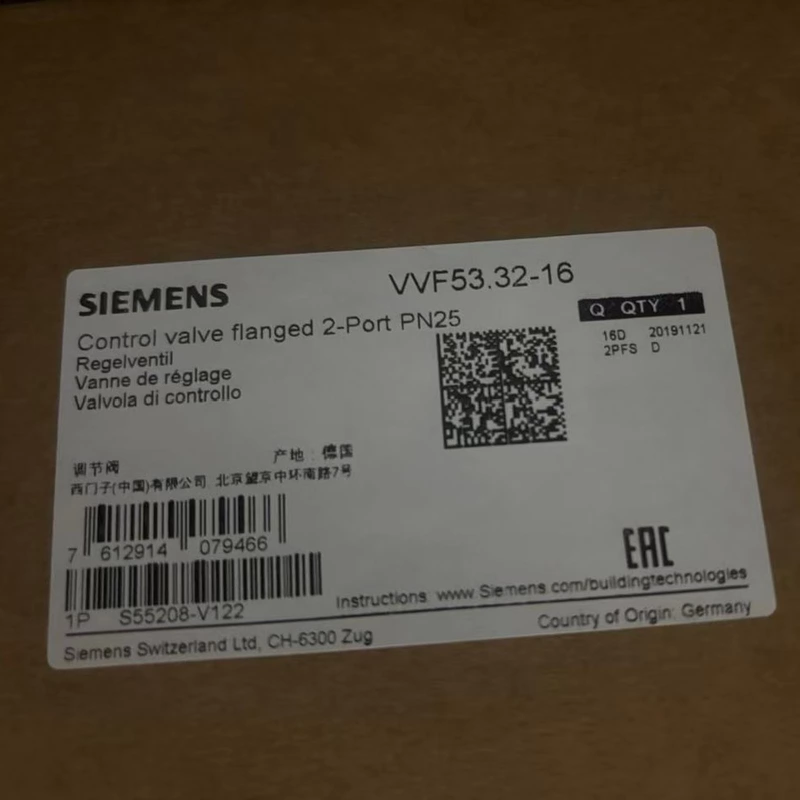 HVAC Flow Control SIEMENS VVF53.32-16 Globe Valve DN32