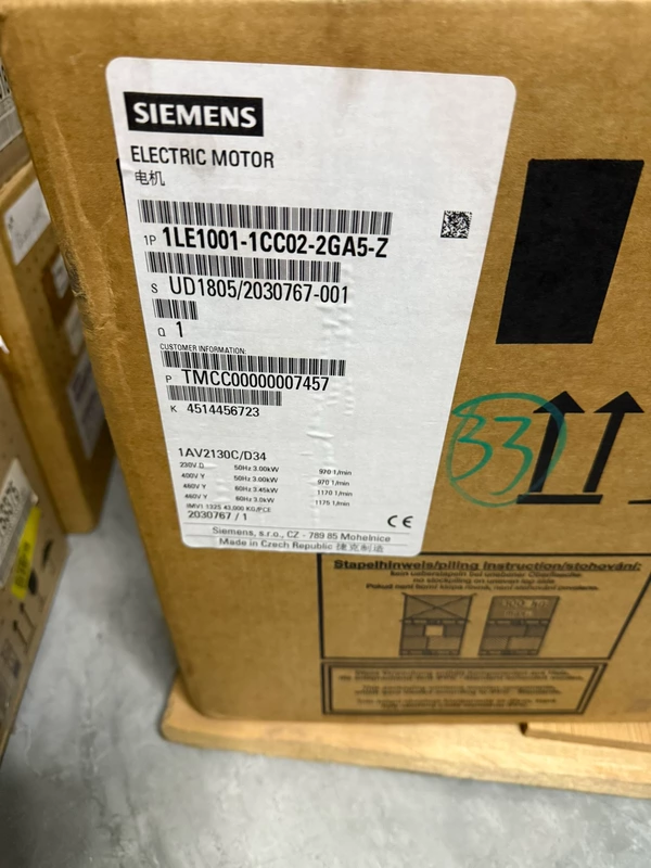 SIEMENS 1LE1001-1CC02-2GA5-Z Motor for Pumps and Compressors