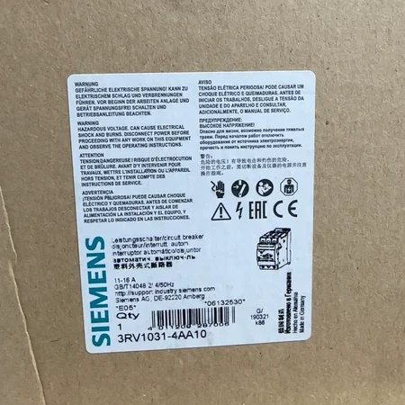 Industrial Machine Protection SIEMENS 3RV1031-4AA10 Breaker