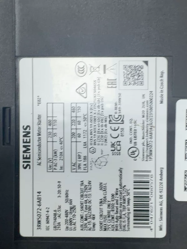 Motor Soft Starter Siemens 3RW5072-6AB14 for Pumps 3 Motor Soft Starter Siemens 3RW5072-6AB14 for Pumps - Image 3