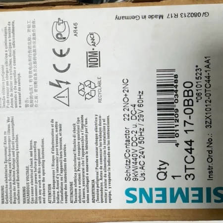 Motor Control Solution SIEMENS 3TC4417-0BB0 Contactor for Automation