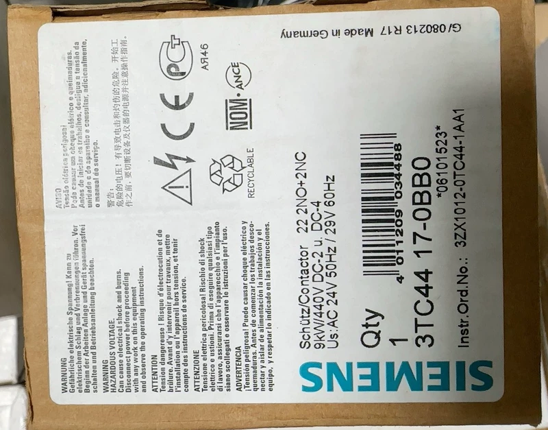 Motor Control Solution SIEMENS 3TC4417-0BB0 Contactor for Automation 1 Motor Control Solution SIEMENS 3TC4417-0BB0 Contactor for Automation
