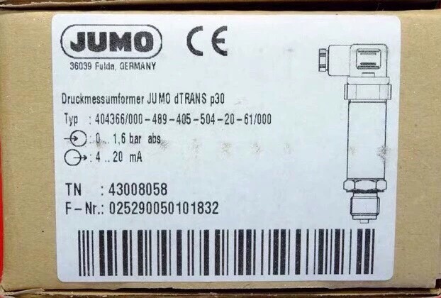 Process Monitoring with Jumo Pressure Sensor 404366/000-489-405-504-20-61/000