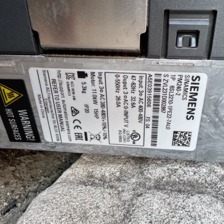 Pump and Fan Control Siemens 6SL3210-1PE22-7AL0 VFD