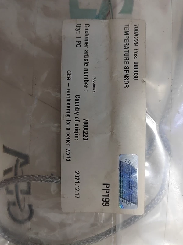 Food Processing Temperature Probe GEA 700A229 Sensor