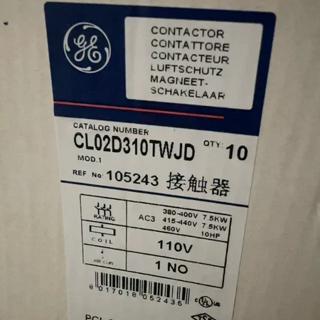 GE CL02D310TWJD Contactor for HVAC and Pump Applications