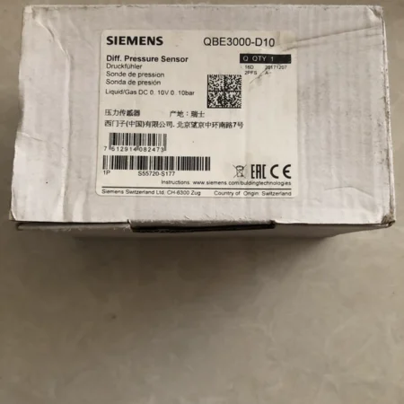 HVAC Building Automation Siemens QBE3000-D10 Pressure Sensor