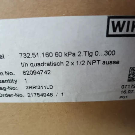 wika 732.51.160 Pressure Gauge, Stainless Steel Case