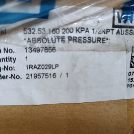 Process Monitoring wika 532.53.160 200 KPA 1/2NPT AUSSEN