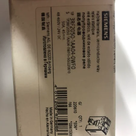 Solid State Relay SIEMENS 3RF2050-1AA04-0WF0 50A AC
