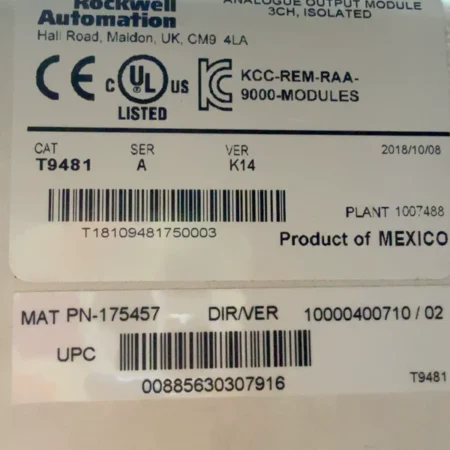 Rockwell T9481 Analog Output Module Industrial Automation