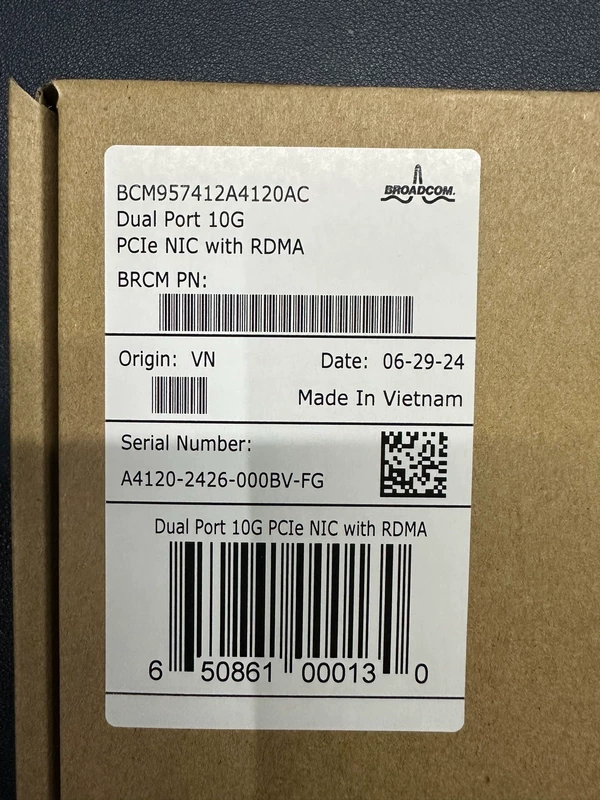 Broadcom BCM957412A4120AC 10Gb Fiber Network Adapter 1 Broadcom BCM957412A4120AC 10Gb Fiber Network Adapter