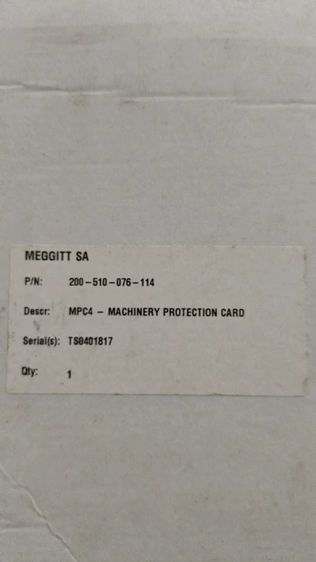 Meggitt SER TS0401817 200-510-076-114 Machine Protection Card 3 Meggitt SER TS0401817 200-510-076-114 Machine Protection Card - Image 3