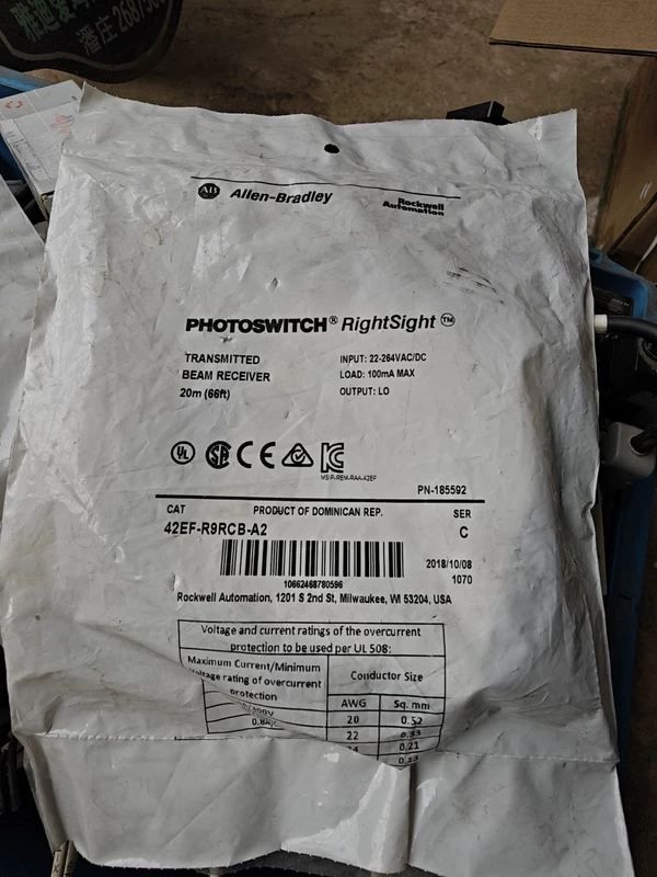 Conveyor Detection Allen-Bradley 42EF-R9RCB-A2 Sensor 1 Conveyor Detection Allen-Bradley 42EF-R9RCB-A2 Sensor