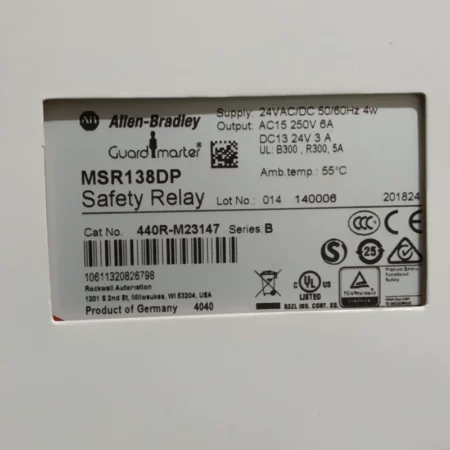 Allen-Bradley 440R-M23147 Safety Relay 24V AC/DC Industrial