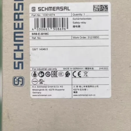 Safety Relay, Schmersal SRB-E-301MC 103014374 for Control