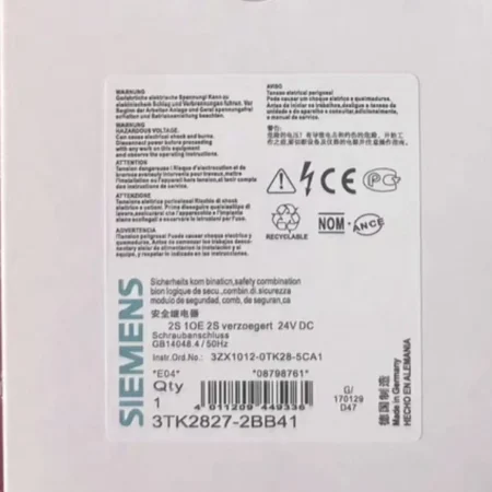 Factory Emergency Stop SIEMENS 3TK2827-2BB41 Safety Relay