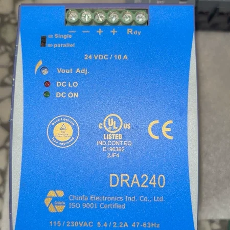 Chinfa DRA240-24A 240W DIN Rail Power Supply for Controllers