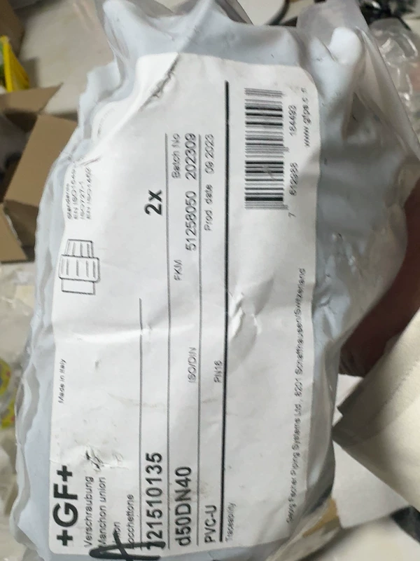 Industrial Process Piping with GF 721510135 d50DN40 Union 1 Industrial Process Piping with GF 721510135 d50DN40 Union