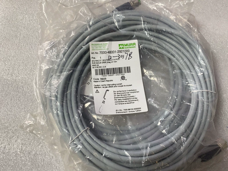 MURR 7000-48001-2921000 M12 Pre-Assembled Cable 1 MURR 7000-48001-2921000 M12 Pre-Assembled Cable
